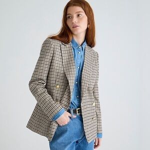 J.Crew Brynn blazer in plaid Italian wool blend 6 Brown